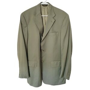 J. Press‎ Prestige Blazer Mens 42L Khaki Green Super 110s Wool Sports Coat